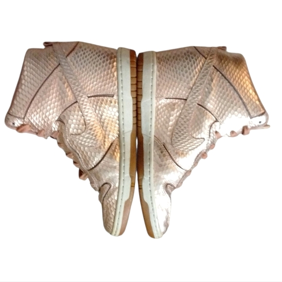 Nike Dunk Sky High Cut Out Metallic Pink Wedge Sneakers Size 7.5 Rare - Picture 3 of 13